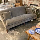 Theodore Alexander Grey Velvet Sofa w/ Nailhead Trim 84"L x 32"D x 30"T