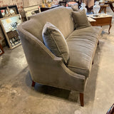 Theodore Alexander Grey Velvet Sofa w/ Nailhead Trim 84"L x 32"D x 30"T
