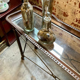 Iron Base Console Table w/ Bronze & Glass Top 53.5" W x 16.5"D x 31.5"T
