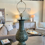 Manner of James Mont Chalkware Table Lamp in Patinated Bronze Finish 38" T