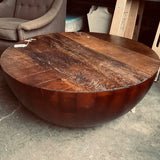 Anthropologie Round Wood Coffee Table 35"Diam x 15.5"T