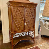 Vintage Bamboo And Rattan Tall Cabinet 46"W x 24"D x 76"T
