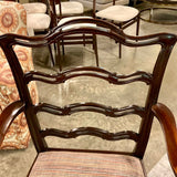 Set of 8 Antique Chippendale Style Ladder Back Dining Chairs 2 Arm 22"W / 6 Side 21"W x 18"D x 39"T