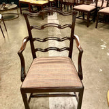 Set of 8 Antique Chippendale Style Ladder Back Dining Chairs 2 Arm 22"W / 6 Side 21"W x 18"D x 39"T