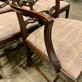 Set of 8 Antique Chippendale Style Ladder Back Dining Chairs 2 Arm 22"W / 6 Side 21"W x 18"D x 39"T