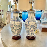 Pair of Porcelain Asian Style Lamps 27 " T