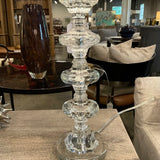 Cut And Faceted Lucite Table Lamp 27" To Finial