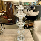 Cut And Faceted Lucite Table Lamp 27" To Finial