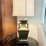 Large Vintage Asian Style Brass Table Lamp 32"To finial x 20"Tall x 8" Wide Fixture