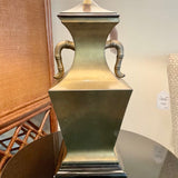 Large Vintage Asian Style Brass Table Lamp 32"To finial x 20"Tall x 8" Wide Fixture