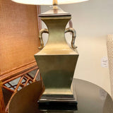 Large Vintage Asian Style Brass Table Lamp 32"To finial x 20"Tall x 8" Wide Fixture