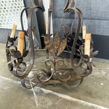 Antique 5 Light Wrought Iron Chandelier 33" Tall x 22"Diam