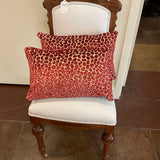 Pair Of Custom Lumbar Pillows In Colefax And Fowler Fabric Red Leopard 16" x 11"