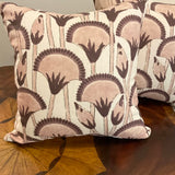 Pair Of Custom Pillows In Katie Leede Papyrus Fabric 16" x 16"