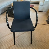 Vintage Black Upholstered Mandarin Chair by Ettore Sottasass for Knoll 18"W x 20"D x 32"T