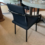 Vintage Black Upholstered Mandarin Chair by Ettore Sottasass for Knoll 18"W x 20"D x 32"T
