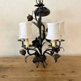 Wrought Iron Chandelier with Shades 18" T X 15" W