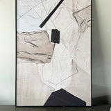 Black and White Abstract Print 36" W X 24" T