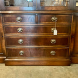 Mathews Furniture English Breakfront/Bookcase In Mahogany With Interior Lighting 87"W x 19"D x 88"T