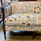Sheraton Style Curved Back Sofa In Mahogany 76"Long x 28"D x 33.5"T