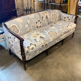 Sheraton Style Curved Back Sofa In Mahogany 76"Long x 28"D x 33.5"T