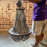 Tiered Capiz Shell Chandelier 33"T x 24"Diam Fixture