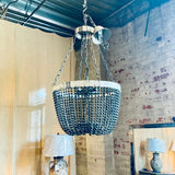 Currey And Company Beaded And Shell Chandelier 21"Diam x 31"T
