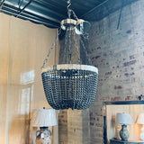 Currey And Company Beaded And Shell Chandelier 21"Diam x 31"T