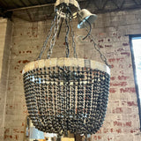 Currey And Company Beaded And Shell Chandelier 21"Diam x 31"T