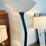 Tall Wrought Iron Floor Lamp 71"T x 18"Base x 19"Diam Glass Shade