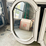 Large Arched Wall Mirror with Gray Wash 34" W X 50" T