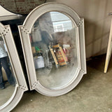 Large Arched Wall Mirror with Gray Wash 34" W X 50" T