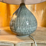 Round Ceramic Lamp 24" to Finial x 9"Diam