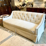 Lillian August Tufted Sofa In Velvet With Nailhead Trim 88"L x 36"D x 36"H