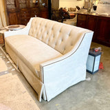 Lillian August Tufted Sofa In Velvet With Nailhead Trim 88"L x 36"D x 36"H