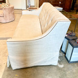 Lillian August Tufted Sofa In Velvet With Nailhead Trim 88"L x 36"D x 36"H