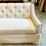 Lillian August Tufted Sofa In Velvet With Nailhead Trim 88"L x 36"D x 36"H
