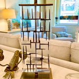 Vintage Bruno Lucite And Metal Table Lamp 29"To Finial x 7"W fixture