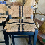 Pair of Woven Bar Stools 17.25 " W X 38.5" H Seat height 29"