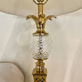 Pair Of Quoizel Brass And Crystal Pineapple Lamps 31"To Finial