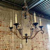 Wrought Iron 6 Light Chandelier 34"H x 33"Diam