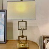 Pair Of Gold Link Table Lamps 32"To Finial