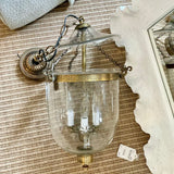 Bell Jar Chandelier w/ Brass Detail 36"T x 10" Diameter