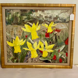Original Daffodil Painting Signed Hechenbleikner 33" W X 29" W