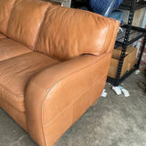 Broyhill Sofa In British Tan Leather 85'L x 36"D x 32"T
