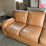 Broyhill Sofa In British Tan Leather 85'L x 36"D x 32"T