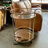 Pottery Barn Bar Cart 26.5' Wide with handles x 21.5"Diam x 32.5"T