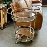 Pottery Barn Bar Cart 26.5' Wide with handles x 21.5"Diam x 32.5"T