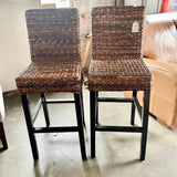 Pair Of Seagrass Barstools