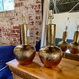 Pair Of Large Gold Lamps 31"To Finial